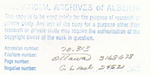 Provincial Archives of Alberta File 3168678 - Joseph Brooks- Archives Stamp  Header